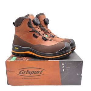 Grisport BOA Wolf Safety Boots Mens 9 Brown Leather Waterproof Vibram 702381c3t